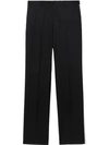 BURBERRY STRIPE DETAIL WOOL TWILL TAILORED TROUSERS