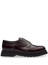 PRADA BRUSHED LEATHER LACED DERBY SHOES