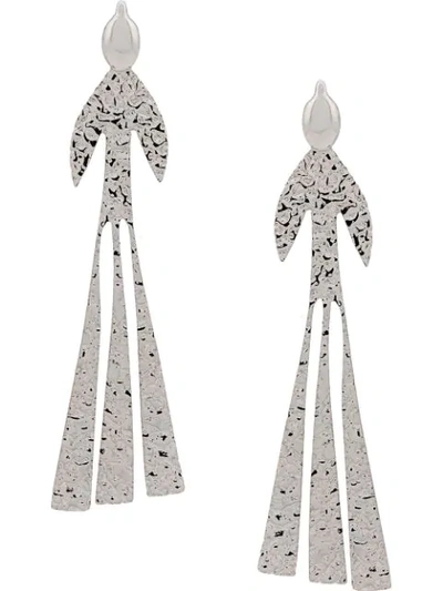 Jw Anderson Foil Style Oversized Earrings In Silver