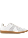 Maison Margiela Off White Leather And Grey Suede Replica Sneakers In Multi