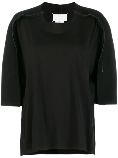 Maison Margiela Draped Short-sleeve Shirt In Black