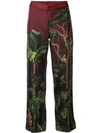F.R.S FOR RESTLESS SLEEPERS F.R.S FOR RESTLESS SLEEPERS JUNGLE PRINT STRAIGHT TROUSERS - 红色