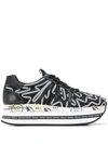 PREMIATA BETH EMBROIDERED PLATFORM SNEAKERS