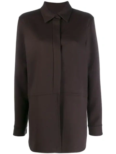 Jil Sander Oversized Overshirt Jacket In Black