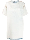 MM6 MAISON MARGIELA BLEACHED DENIM T-SHIRT DRESS