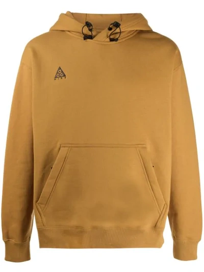 Nike Acg Logo-embroidered Cotton-blend Hoody In Beige790