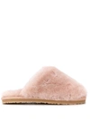 Mou Faux-fur Slides In Pink