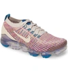 Nike Air Vapormax 3 Flyknit Sneakers In Desert Sand/ Sand/ Purple