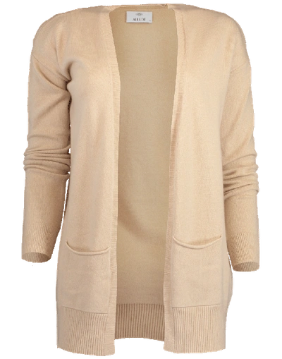 Allude Long Cashmere Cardigan In Sand