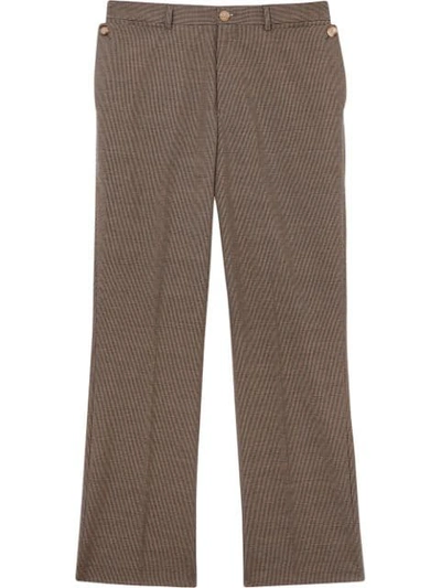 Burberry Pocket Detail Wool Tailored Trousers In Brown
