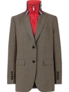 BURBERRY TRACK TOP DETAIL WOOL COTTON TAILORED JACKET