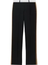 BURBERRY TRI-TONE MOHAIR WOOL TAILORED TROUSERS