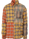 BURBERRY CONTRAST CHECK COTTON FLANNEL PUFFER OVERSHIRT