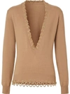 BURBERRY CHAIN DETAIL CASHMERE SWEATER