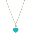 CHOPARD WOMEN'S HAPPY HEARTS 18K ROSE GOLD, DIAMOND & TURQUOISE PENDANT NECKLACE,400089686412