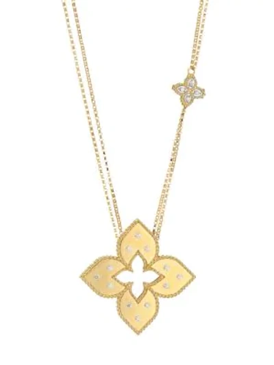 Roberto Coin Women's Venetian Princess 18k Yellow Gold & Diamond Pendant Dual-chain Necklace