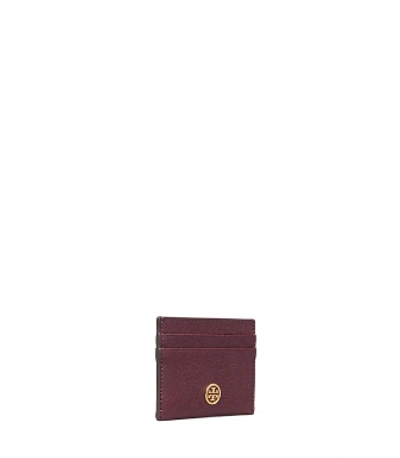 Tory Burch Robinson Card Case In Port