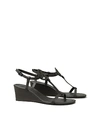 Tory Burch Miller Sandal Wedges, Tumbled Leather In Perfect Black