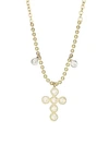 MEIRA T 14K TWO-TONE GOLD DIAMOND CROSS NECKLACE,400011325631