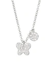 Meira T 14k White Gold Diamond Buttefly Pendant Necklace