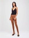 L Agence Marguerite Coated Cotton Denim High-rise Skinny Jeans In Java