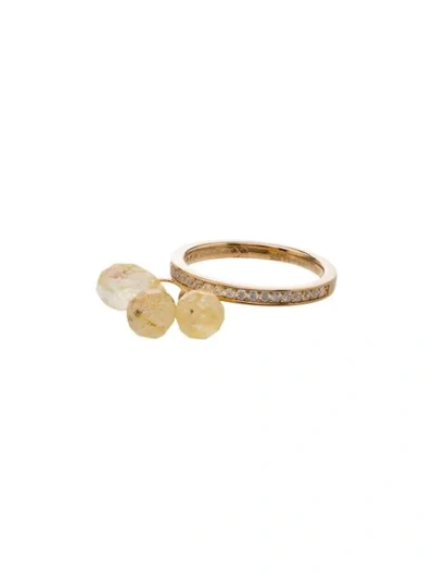 Apples & Figs Sea Foam Charm Ring In Gold