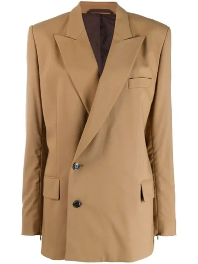 A.f.vandevorst Double-breasted Fitted Blazer In Brown