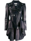 ALEXANDER MCQUEEN PEPLUM HEM BIKER JACKET