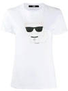 Karl Lagerfeld Embellished Cat Print T-shirt In White