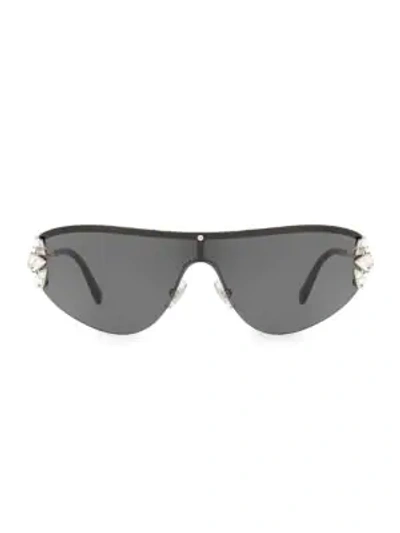 Miu Miu 48mm Embellished Shield Sunglasses In Grey