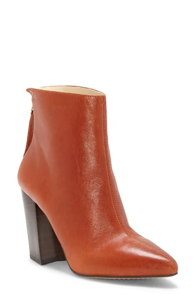 Vince Camuto Saavie Bootie In Burnt Amber Leather