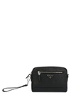 PRADA BLACK LEATHER MESSENGER BAG,2VH063OOO9Z2F0002