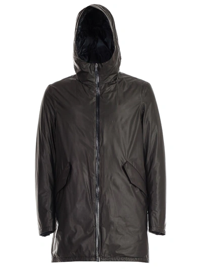 Herno Parka Leather Effect In Mud