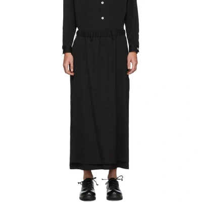 Yohji Yamamoto 黑色羊毛半身裙 In Black