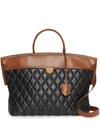 BURBERRY QUILTED LAMBSKIN SOCIETY TOP HANDLE BAG