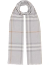 BURBERRY LIGHTWEIGHT CHECK WOOL SILK SCARF