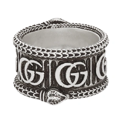 Gucci Gg Marmont Silver Snake Ring