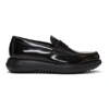 GIORGIO ARMANI BLACK LEATHER LOAFERS