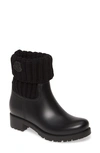 MONCLER GINETTE KNIT CUFF LEATHER RAIN BOOT,F109B4G7000001623