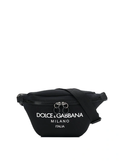Dolce & Gabbana Black Palermo Neoprene Belt Bag