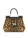 DOLCE & GABBANA SICILY M LEO PONY HAIR HANDBAG