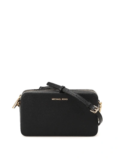 Michael Kors Textured Leather Cross Body Bag In Black