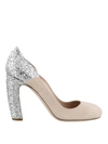 MIU MIU SUEDE AND GLITTER PUMPS