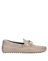 Tod's Gommino Driving Leather Slippers In Beige