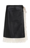 STAND STUDIO EVELYN LEATHER FRINGE SKIRT,60783-2310