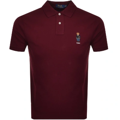 Polo Ralph Lauren Slim-fit Embroidered Cotton-piqué Polo Shirt In Burgundy
