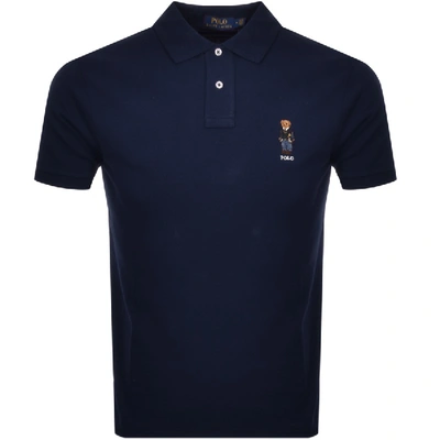 Polo Ralph Lauren Slim-fit Embroidered Cotton-piqué Polo Shirt In Navy