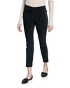 Vince Stretch Suede Split-hem Cropped Pants In Coastal Blue