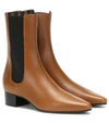 The Row 30mm British Leather Ankle Boots In Brown