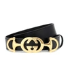 GUCCI GG HORSEBIT LEATHER BELT,P00400001